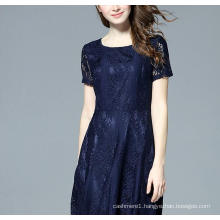 Summer Fashion Lace Round-Neck Short Sleeve Dress